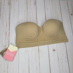 Yummie Nude Pullover Wireless Detachable Straps Strapless Bra